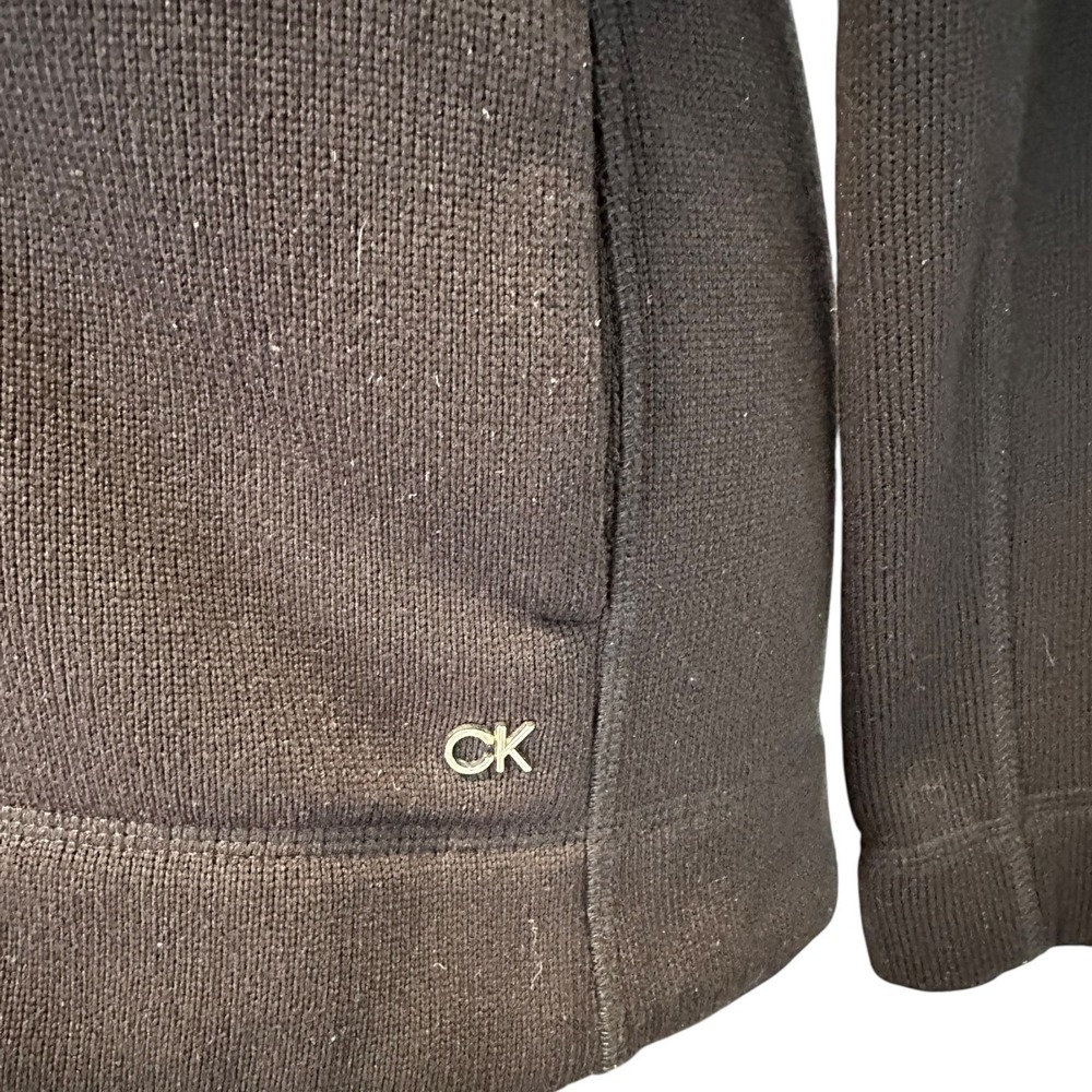Calvin Klein Women Black Full Zip Mock Neck Knit Jacket Athletic Casual Size M - Picture 4 of 16